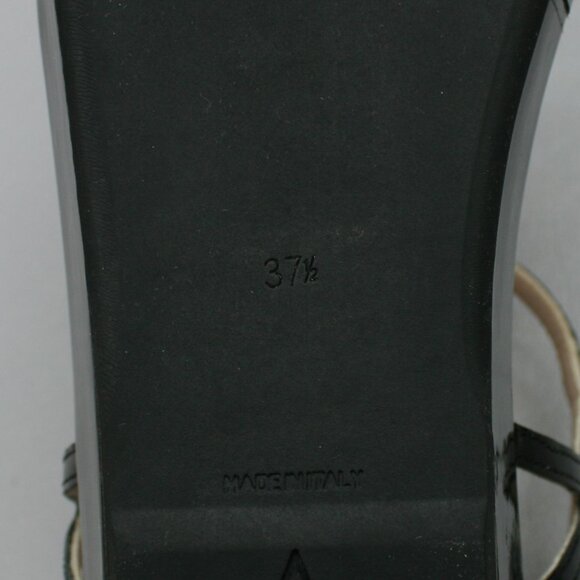 Prada 37.5 Ladies 7.5 Tulip Purple Patent Leather Slingback Wedge Shoes Sandals - Picture 11 of 12